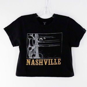 Vibe N' Cropped Black Nashville Shortsleeved Tshir